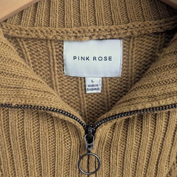Pink Rose Cropped Half-Zipped Sweater - Picture 5 of 5